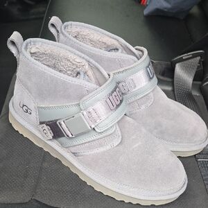 UGG Men's Neumel Snapback Boots Gray Sherpa Suede Boots Mens Size 11